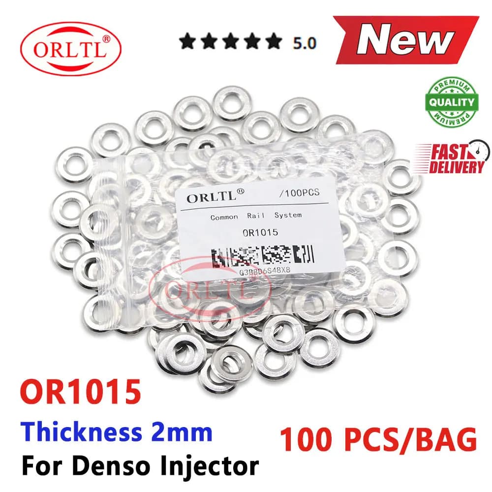 100PCS 2mm Diesel Injector Nozzle Washer For DENSO TOYOTA HILUX PRADO 3.0L D4D 095000-8290 095000-6250