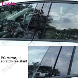 8Pcs Glossy Piano Black/Carbon Fiber/Chrome Car Door Window B C Pillar Post Cover Trim Sticker For Mazda 3 BK Sedan 2003-2008