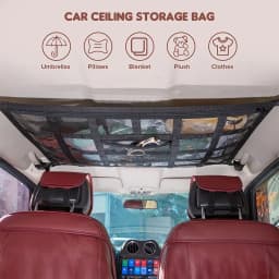 Car Strong Net Bag Load-Bearing Mesh Car Roof Storage Capacity Car Ceiling Auto Accessories Organizer Large Journey Space Saving