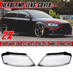 Left/Right Front Headlight Lens Cover For Audi A3 8P S-line S3 RS3 Facelift All Models 2008-2012 Clear Headlamp Shell