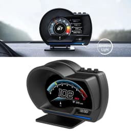 Digital Head‑Up Displayer OBD2+GPS Speed Warning Head Up Display Smart Gauge Car HUD Speedometer Turbo RPM Alarm for Car Truck