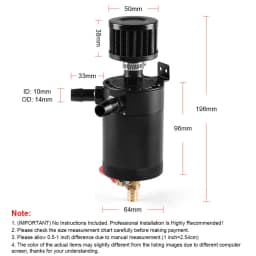 Universal Aluminum 2-port/ 3-port Oil Catch Can Tank with Breather Filter Engine Mini Oil Separator
