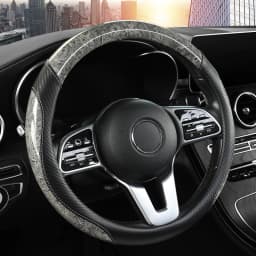 Peach Wood Grain Car Steering Wheel Cover Non-slip Four Seasons General Motors Handle Cover Fits 14.5-15" Steering Wheels