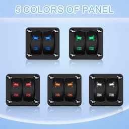 Trim Tabs Switch Panel (ON)-Off-(ON) Momentary Rocker Switch Panel for Marine Boat Console 12V/20A 24V/10A Waterproof IP68