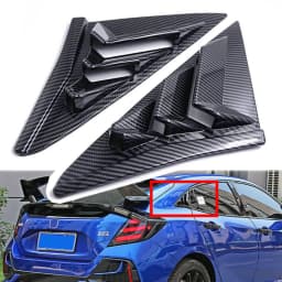 For Honda Rear Side Window Louvers Shutter ABS Air Vent Scoop Shades Shutter Cover Trim For Civic Type R Hatchback 2019-2021