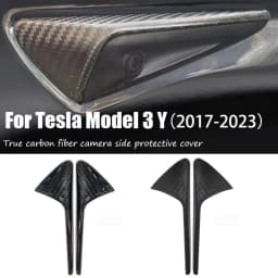 100% Real Carbon Fiber For Tesla 2021 2022 2023 Model Y 3 Fender Side Camera Protective Cover Accessories Glossy Matte Color