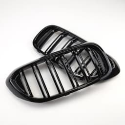 Front Bumper Grill For BMW 5 Series M5 G30 G31 520i 530i 540i ABS 2-Slat Gloss Black Front Kidney Grille