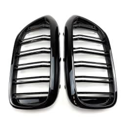 Front Bumper Grill For BMW 5 Series M5 G30 G31 520i 530i 540i ABS 2-Slat Gloss Black Front Kidney Grille