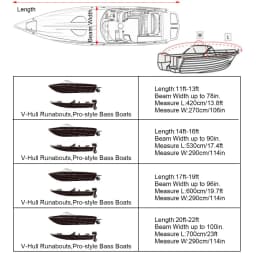 Boat Cover Yacht Outdoor Protection Waterproof Boat Cover Oxford Fabric Anti-smashing Tear Proof Silver Reflective 300D 11-22FT