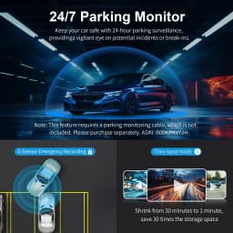 KAWA Dash Cam D5 2K Voice Control 24H Parking Guard 360° Rotation WiFi Monitor WDR G-Sensor Emergency Recording Supercapacitor