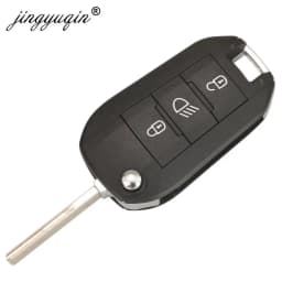 Jingyuqin 433MHz 4A HITAG AES Chip Flip Remote Van Car Flip Key For Peugeot Expert 308 3008 2016+ Citroen C4 Cactus 2014+ HU83