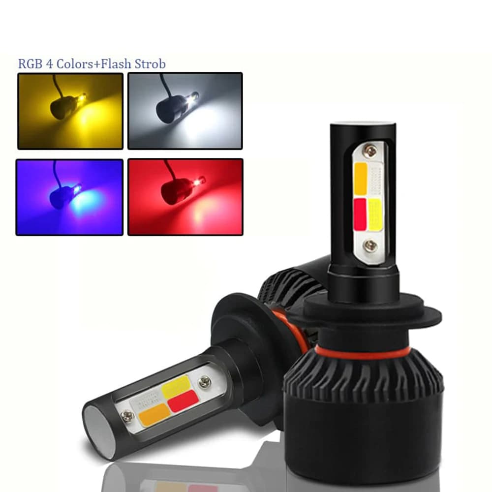 4Colors Strobe 60W Bulb Car Headlight H4 H7 LED Car Headlight Lamp Car Flashing Fog Light H8 H9 H11 9005 9006 LED Foglight Bulb