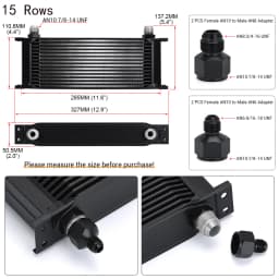 AN10 Aluminum Radiator 7/10/13/16/19/25/30 Rows British Type Car Engine Oil Cooler Cooling Radiator Replacement Universal Cooler