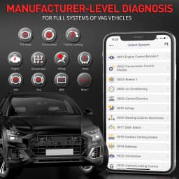 ANCEL BD500 OBD2 Bluetooth 5.0 Scanner All System Car Code Reader with EPB /Throttle Learning for VW Audi Service Seat Skoda