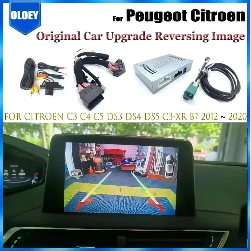 Rear Reverse Camera for Peugeot 308 508 3008 Citroen C3 C4 C5 DS3 DS4 DS5 C3-XR B7 2012 ~ 2023 OEM Screen Upgrade Rear Camera