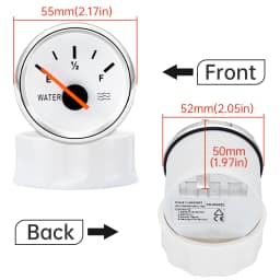 100-500mm Stainless Steel Marine Water Level Gauge Sensor Fit Boat Car Water Level Gauge Meter 0-190ohm with Red Backlight 9-32V