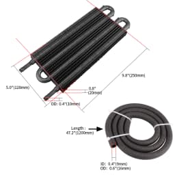 RASTP-4/6/8 Row Oil Cooler Kit Radiator Aluminum Car Transmission Plate & Fin Oil Cooler Auto-Manual Radiator Converter OSA014