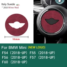 Super Suede For Mini Cooper F54 F55 F56 F57 F60 R55 R56 R57 R58 R59 R60 R61 Flannel Car Steering Wheel Center Cover Trim Sticker