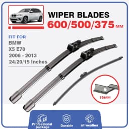 Front Rear Wiper Blades Set For BMW X5 E70 2006-2013 Windshield Windscreen 24"+20"+15" xDrive 35d 40d Car Accessories Cover 2011