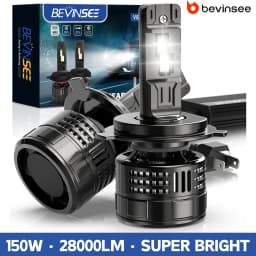 BEVINSEE H4 H7 LED Headlight Bulbs CANBUS 150W 28000LM Super Bright H11 9005 HB3 9006 HB4 9012 HIR2 LED Lights For Car 6000K 12V