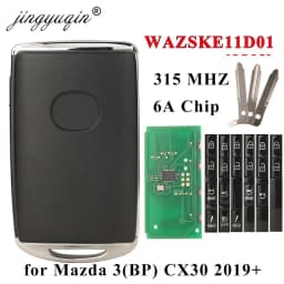 jingyuqin WAZSKE11D01 Smart Remote Key Fob 315MHZ 6A Chip for 2019-2022 Mazda 3 Hatchback CX-30 2021+ 2/3/4 Buttons Keyless