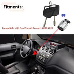 Fuel Door Lock Cylinder with 2 Keys for Ford Transit Connect 2002-2012 Car Accessories 2S6Z-5828624-A 2S6Z5828624A