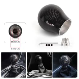 New Arrived Carbon Fiber Gear Shift Knob Manual Transmission Gear Stick Head Shifter Lever Handle With Limiter Adapter SFN135
