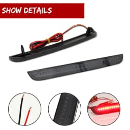 2PCS Smoked / Red Lens Red LED Car Rear Bumper Reflector Tail/Brake Lights Rear Fog Lights For Dodge Challenger 2015-2022 12V