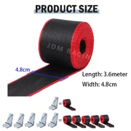 4pcs Red Edge Car Seat Belt Webbing Polyester Seat Lap Nylon Safety Strap 3.6M 48MM Car Seat Conversion Car Accessories DIY
