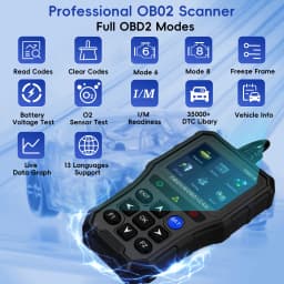 Professional OBD2 Scanner Diagnostic Tool Check Engine Light Vehicle Code Reader Car Fault Code Scanner for All CAN OBDII Cars