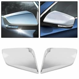 2pcs For 2014-2020 Chevy Impala Chrome Triple Mirror Covers Clip On Mirror Cover Clip Decoration Adhesive Style