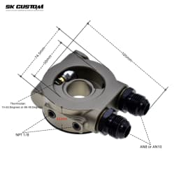 Car Modification Universal OIL COOLER FILTER SANDWICH PLATE THERMOSTAT ADAPTOR M20 X 1.5 3/4-16 UNF AN8/AN10 NPT1/8 Sensor Port