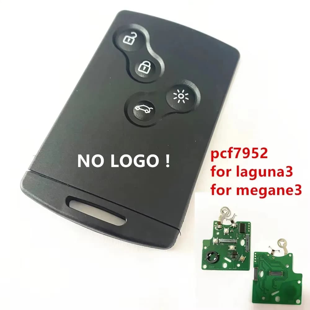 NO LOGO! 5PCS/LOT 4 Button Remote Key Card 433MHz ID46-PCF7952 Keyless Entry for Renau Megane 3 Laguna 3 Scenic
