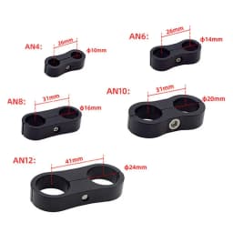 10Pcs Universal Aluminum AN4 AN6 AN8 AN10 AN12 Car Billet Oil Fuel Water Hose Tube Seprator Divider Clamp Line Separator Bracket