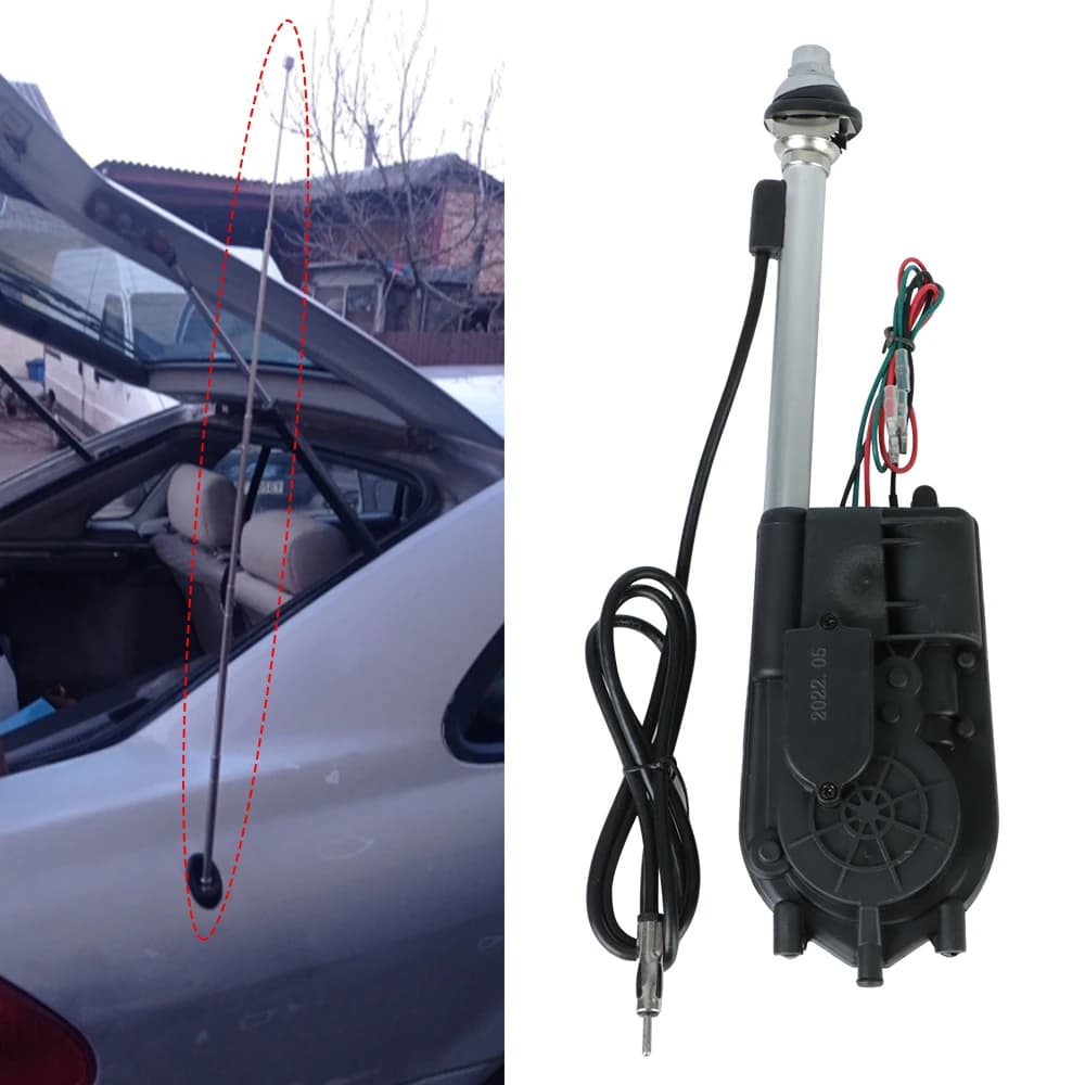 For Car SUV AM FM Radio Automatic Telescopic Antenna Waterproof Exterior Vehicle Aerials Electric Power 12V