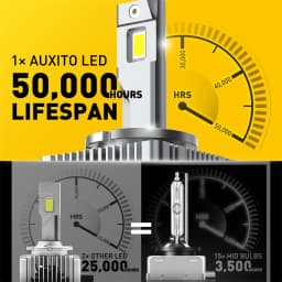 AUXITO 2Pcs Turbo D1S LED Headlight Bulbs D2S D4S D3S LED Headlamps 6000K White 30000LM 120W Car Head Lamp Replacement Bulbs