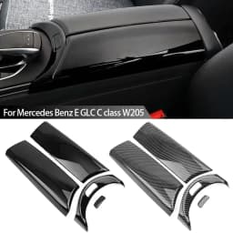 4Pcs Carbon Fiber Car Center Armrest Box Panel Switch Button Cover Interior Accessories For Mercedes Benz E GLC C class W205