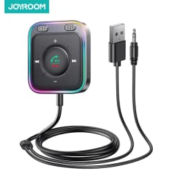 Joyroom Bluetooth 6.0 Wireless Receiver Car Adapter Enhanced Dual Mics ENC Noise Cancellation 3.5mm AUX Car Bluetooth Receiver