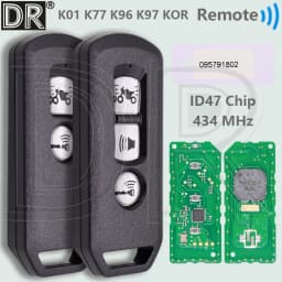 DR 35111-K01/K77/K96/K97/KOR ID47 Chip 433MHz Car Remote Key For Honda Motorcycle Scooter ADV SH 125i 150i 300i PCX150 Forza 300