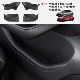 YZ Car Door Side Storage Box For Tesla Model Y 3 YL Juniper Highland Door Organizer Tray Trash Can Interior Accessories