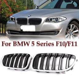 Silver Chrome Frame Double Slat Kindey Grille Front M Color Racing Grill For BMW 5 Series F10 F11 520i 535i 530i 540i 2010-2017