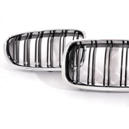 Silver Chrome Frame Double Slat Kindey Grille Front M Color Racing Grill For BMW 5 Series F10 F11 520i 535i 530i 540i 2010-2017