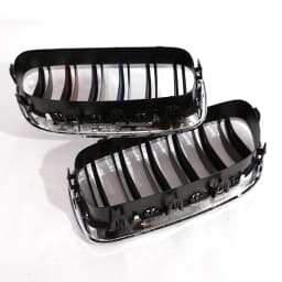Silver Chrome Frame Double Slat Kindey Grille Front M Color Racing Grill For BMW 5 Series F10 F11 520i 535i 530i 540i 2010-2017