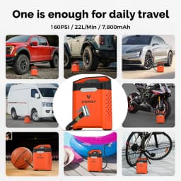New ETENWOLF V3 Portable Tire Inflator Pump 160 PSI Car Compressor 100% Duty Cycle 7800mAh Air Pump For Cars Motorcycles Bicycle