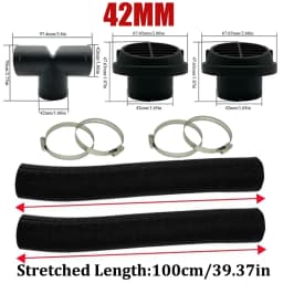 42mm 60mm 75mm 90mm Car Air Diesel Parking Heater 2x Air Outlet Vent + T/YPiece + Duct Pipe + 2x Clamps For Webasto Eberspacher
