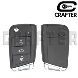 Key Crafters 5G0959752AB/BB ID48 MQB 434MHz Keyless Go Remote CarKey Fits VW Golf 7 MK7 Tiguan Polo Skoda HU66/HU162T KeyCutting
