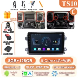 Car Radio For Peugeot Boxer/Fiat Ducato/Citroen Jumper 2006-2023 Stereo Android Auto Multimedia Player GPS Carplay 4G Wifi Video