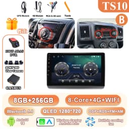 Car Radio For Peugeot Boxer/Fiat Ducato/Citroen Jumper 2006-2023 Stereo Android Auto Multimedia Player GPS Carplay 4G Wifi Video