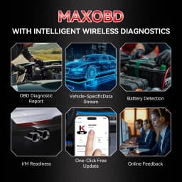 2026 MAXOBD KONNWEI Car OBDII Full System Fault Diagnostic Tool Deep Scan Bluetooth Connection Monitoring System OBD2 Scan Tool