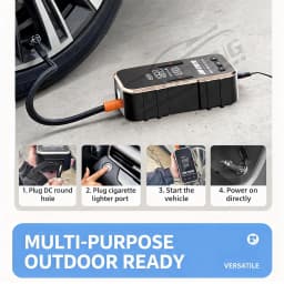 12V Car Jump Starter with Air Compressor - 2-in-1 Emergency Battery Booster, Tire Inflator & Portable Power Bank